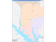San AugustineCounty, TX Wall Map Color Cast Style 2022